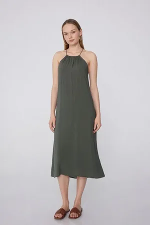 Tezenis Vestido Midi Tela Viscosa Trenza Mujer Tamaño L