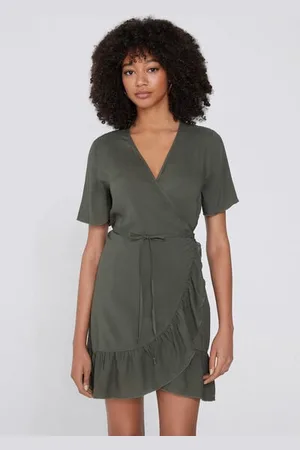 Tezenis Vestido Corto Cruzado Media Manga Tela Viscosa Mujer Tamaño L