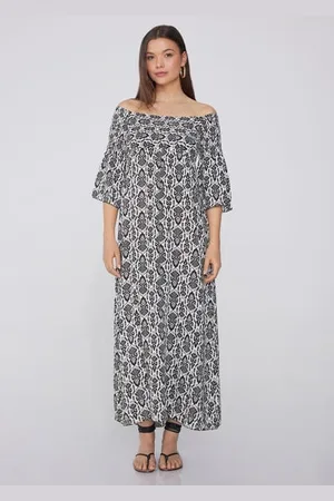 Tezenis Vestido Largo Punto Smock Hombros Descubiertos Mujer Tamaño L