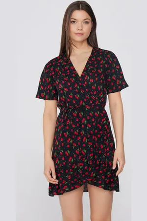 Tezenis Vestido Corto Cruzado Media Manga Tela Viscosa Mujer Tamaño S