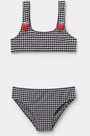 Tezenis Bikini Brasier con Braguitas para Niña Estampado Vichy Chica Tamaño 10-11