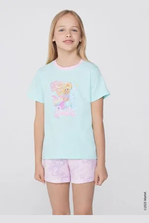 Tezenis Pijama Corto Algodón Niña Estampado Barbie Chica Tamaño 6-7