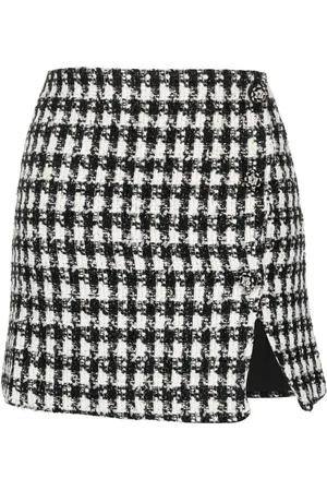 Self-Portrait Falda falda mujer black check boucle mini skirt aw23155skb black talla 10
