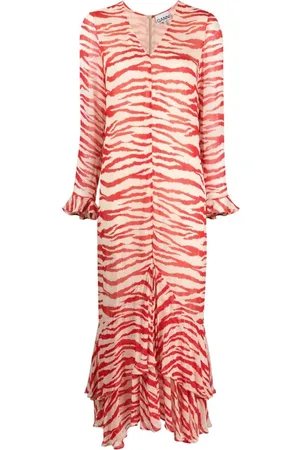 Ganni Vestido vestido mujer printed light georgette maxi dress f8148 735 talla 36