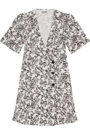 Ganni Vestido vestido mujer viscose twill wrap mini dress - f8963 135 talla 34