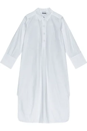 Ganni Vestido vestido mujer cotton poplin oversized shirt dress f8999 151 talla 34