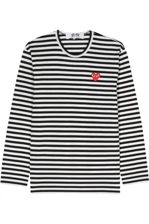 Comme des Garçons Camiseta comme des garcons camiseta hombre play striped t-shirt - axt164051 black white talla XL