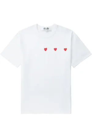 Comme des Garçons Camiseta comme des garcons camiseta hombre horizontal 3 heart short sleeve t-shirt - axt337051 white talla M