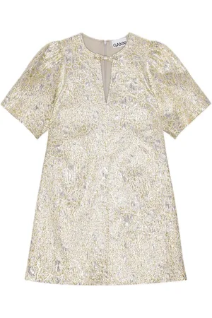 Ganni Vestido vestido mujer metallic cloque a shaped mini dress - w0036 012 talla 42