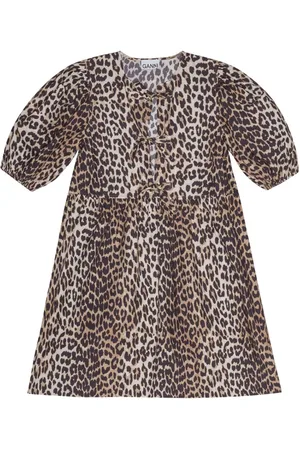 Ganni Vestido vestido mujer printed cotton tie string mini dress - f9758 943 talla 36