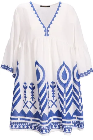 Greek Archaic Kori Vestido vestido mujer dress short feather bell sleeve - s25k231114 1105 talla XS