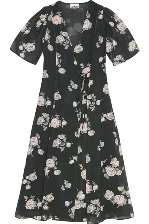 Ganni Vestido vestido mujer fluid crepe wrap midi dress - f9504 771 talla 34