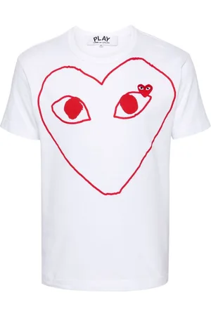 Comme des Garçons Camiseta comme des garcons camiseta hombre t-shirt red emblem - axt100051 white talla S