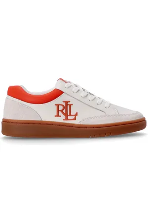 Ralph Lauren Sneaker sneaker mujer hailey 6 sneakers low top lace - 802959240003 snw wht pale gry orng lily talla 37