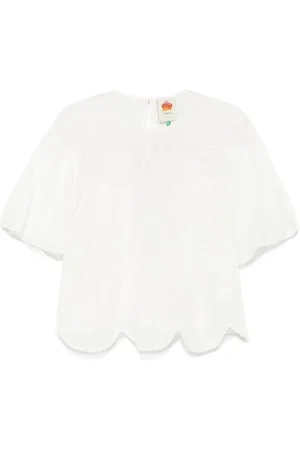 Farm Rio Blusa blusa mujer off white embroidered short - 329127 l0025 talla M