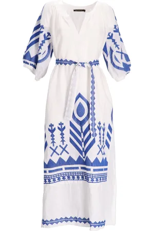 Greek Archaic Kori Vestido vestido mujer dress long feather chevron belt ss - s25k230654 1301 talla XS