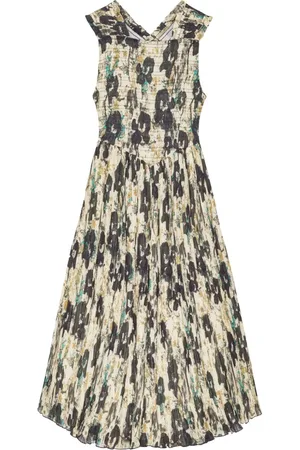 Ganni Vestido vestido mujer printed pleats smock midi straps dress - w0209 193 talla 36