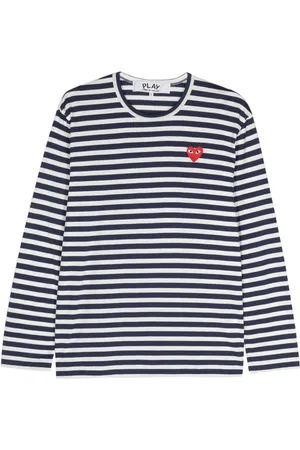 Comme des Garçons Camiseta comme des garcons camiseta hombre play striped t-shirt - axt010051 navy talla XXL