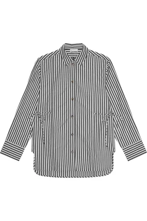 Ganni Camiseria camiseria mujer stripe cotton oversized tie string shirt - w0096 099 talla 34