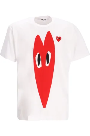 Comme des Garçons Camiseta play camiseta hombre t-shirt red emblem - axt224051 white talla M