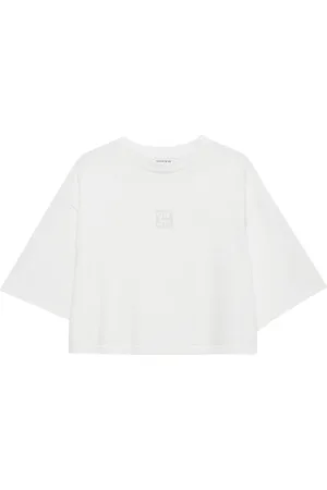 ANINE BING Top top mujer myers cropped tee framed monogram - a0810920ivy26 ivory talla M