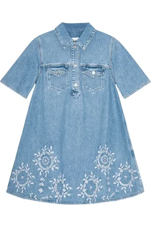 Ganni Vestido vestido mujer broderie anglaise denim mini dress - j1694 564 talla 34