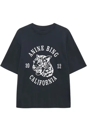 ANINE BING Top top mujer avi tee collegiate leopard - a0810922blk5 black talla XS
