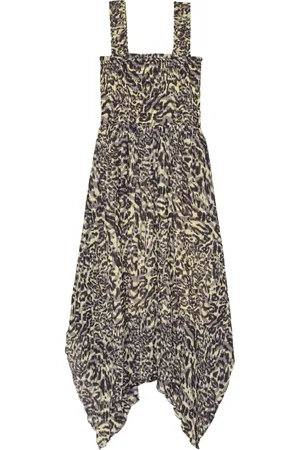 Ganni Vestido vestido mujer pleated georgette smock midi strap dress - f9552 198 talla 34