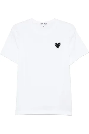 Comme des Garçons Camiseta play camiseta hombre shirt emblem x rhinestone - axt801051 white black talla S