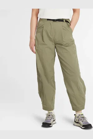 Pantalones bombachos de sarga con cintura elástica y rayas