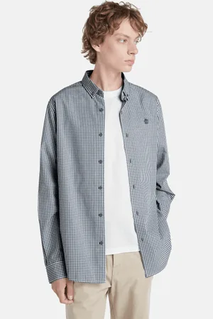 Timberland Camisa de popelina de microcuadros para hombre en
