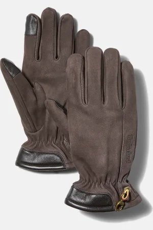Timberland Guantes de cuero compatibles con pantallas táctiles Winter Hill para hombre en