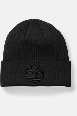 Timberland Gorro con bordado en un tono similar para unisex en negro