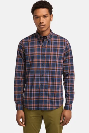 Timberland Camisa de cuadros en popelina elástica para hombre en