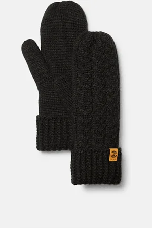 Timberland Manoplas en punto trenzado para mujer en negro