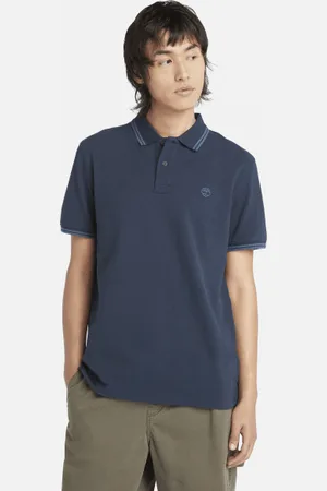 Timberland Polo de piqué Millers River con detalles en contraste para hombre en oscuro