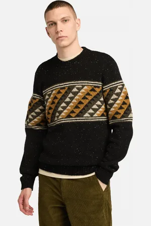 Timberland Jersey de cuello redondo Fair Isle para hombre en negro