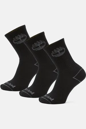 Timberland Pack de 3 pares de calcetines largos Bowden con logotipo del árbol negro