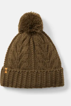 Timberland Gorro en punto trenzado con pompón para mujer en