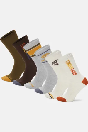 Timberland Pack de 6 pares de calcetines altos unisex para regalo con logotipos múltiples de en oscuro