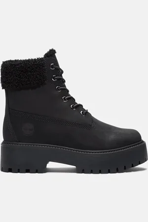 Timberland Botas impermeables de media caña con forro cálido Stone Street para mujer en negro