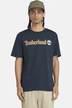 Timberland Camiseta de manga corta Kennebec River con logotipo lineal para hombre en oscuro