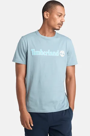 Timberland Camiseta de manga corta Kennebec River con logotipo lineal para hombre en claro