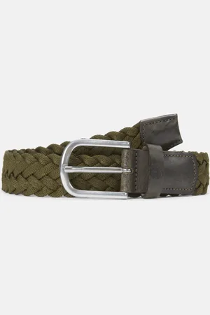 Timberland Cinturón trenzado de 35 mm de ancho con detalles de cuero para hombre en