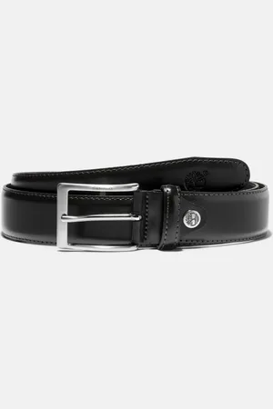 Timberland Cinturón clásico ajustable de cuero de 35 mm de ancho para hombre en negro
