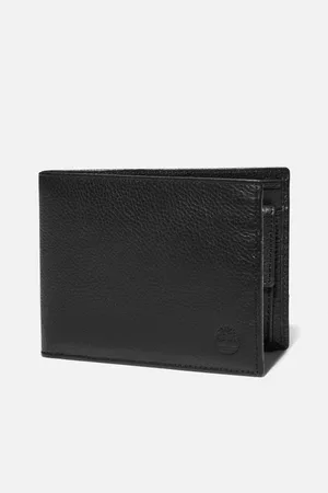 Timberland Cartera plegable de cuero con bolsillo monedero Kennebunk para hombre en negro