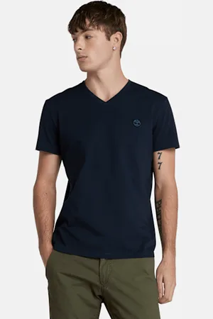 Timberland Camiseta de manga corta con cuello de pico Dunstan River para hombre en oscuro