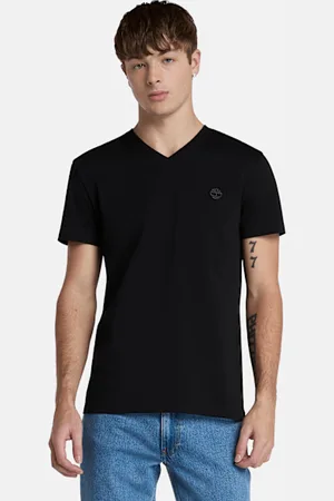 Timberland Camiseta de manga corta con cuello de pico Dunstan River para hombre en negro