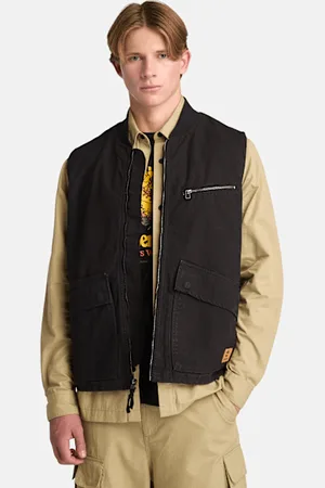 Timberland Chaleco de lona lavada para hombre en negro