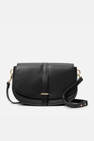 Timberland Bandolera de cuero con solapa Tuckerman en negro